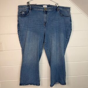 Lane Bryant Flex Magic Waistband Relaxed Fit Mid Rise Straight Jeans 34/36 Plus
